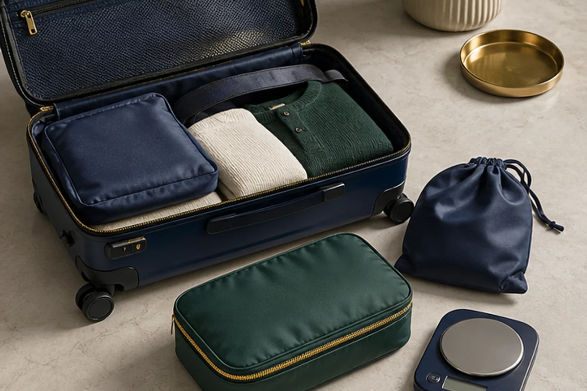 Unbranded carry-on luggage with packing cubes