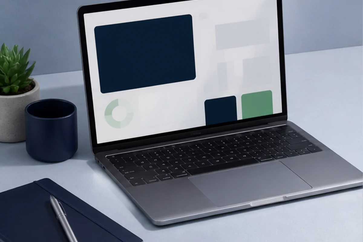 Unbranded laptop on a refined desk